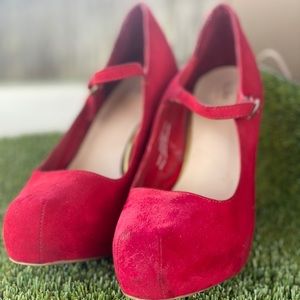 Mossimo Red Suede Heels